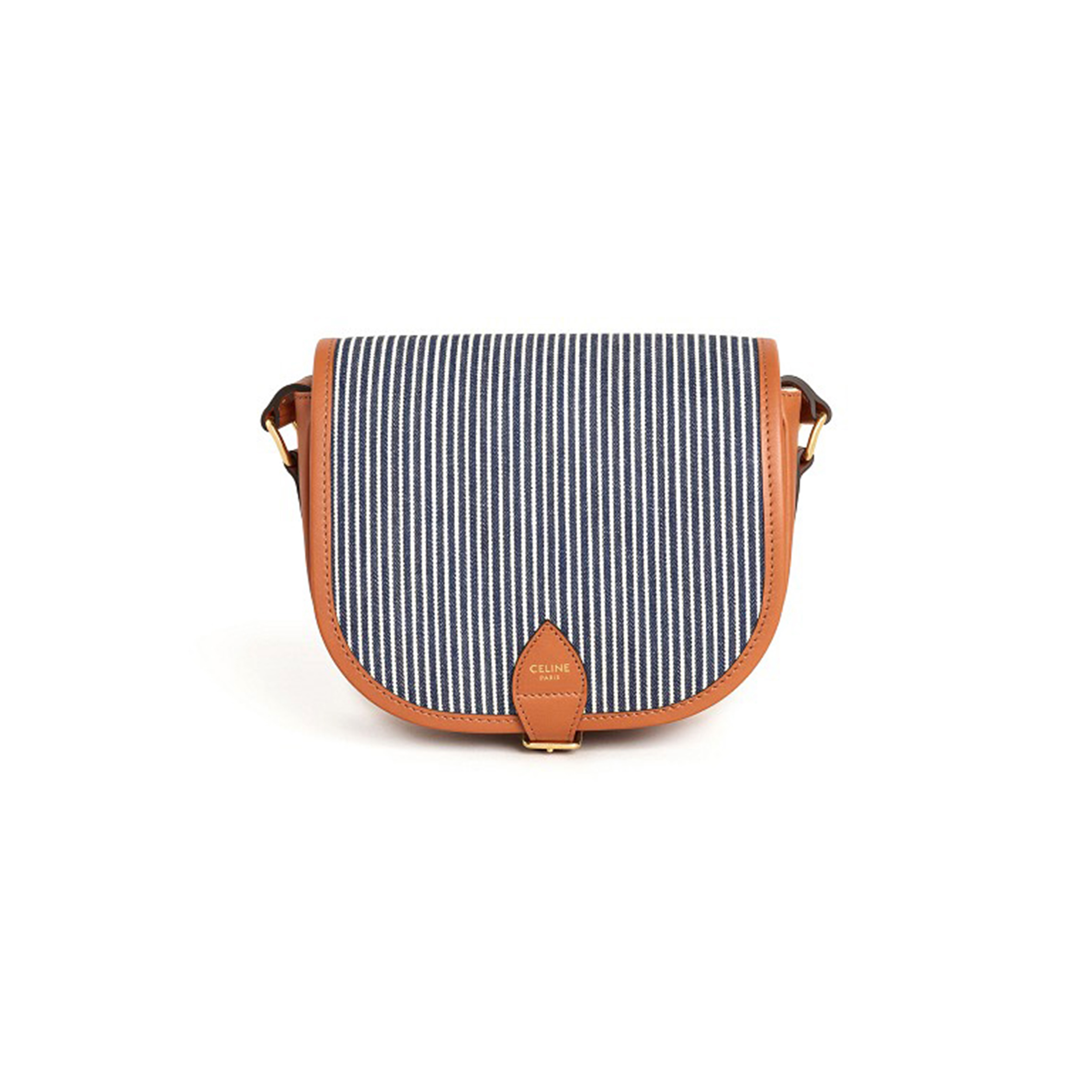 CELINE MEDIUM CROSSBODY BAG IN CANVAS AND CALFSKIN 192412DF9.07LU (18*17*6.5cm)